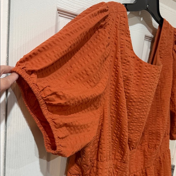 Torrid Orange Puff Sleeve Dress - Picture 2 of 7